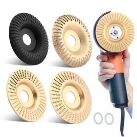 Hk01625a1 Hkztuy 4pc Wood Carving Disc Set For 4-4.5 Inch Angle Grinders 5/8 Arbor And