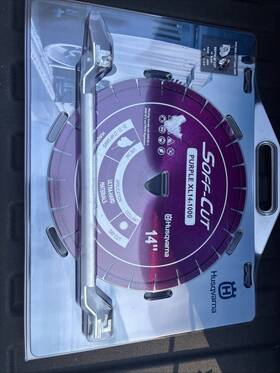 589490104 Husqvarna Purple Xl 14-1000 Soft-cut Diamond Blade And Skid Plate