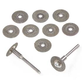 Xqp-10pcs-p-win Ilovetool 10pcs Diamond Cutting Wheel Coated Metal Cut-off Disc 1/8 Inch Shank For Dremel Tool