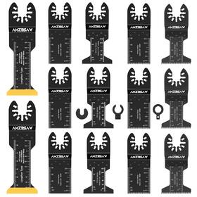 Inc 744110799552 14 Pcs Oscillating Tool Blades Titanium And High Carbon Steel Saw B