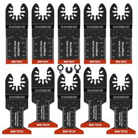 Dkjp0015 Inc 10 Pcs Bi-metal Oscillating Tool Blades Quick Release Multitool For Soft