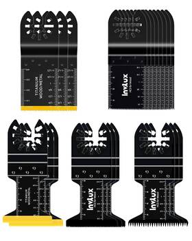 Invtux 753584426291 30 Pcs Oscillating Saw Blades Titanium Multitool For Wood Metal Plasti