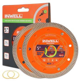 In0204125 Inwell 5 Inch Diamond Saw Blade 2 Pack - Mesh Turbo Cutting Wheel For Tile Porcela