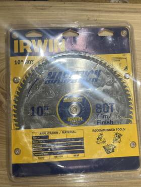 24076 Irwin 14076/24076 10 Inch 80t Trim/finish Blade For Table Saw/miter Saw