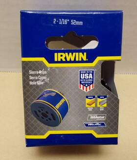 1933678 Irwin Bi-metal Hi Speed Steel 2-1/16 Inch 52mm Hole Saw - Made In Usa