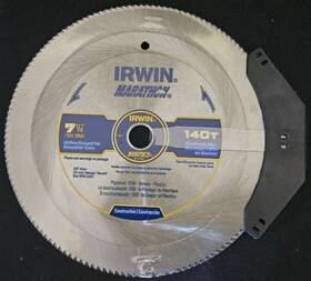21440 Irwin New Marathon 7-1/4 Inch X 140 Tooth Hollow Ground Smoother Cut Saw Blade