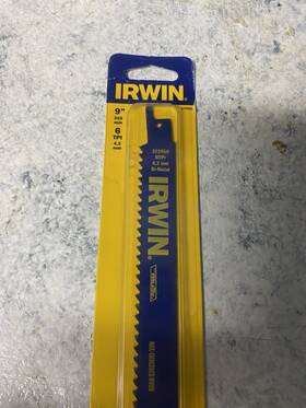 372956 Irwin 9 Inch 6 Tpi Nail-embedded Wood Reciprocating Saw With Weldtec