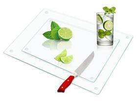 B0byrxbrfb Jambalay Tempered Glass Cutting Boards For Kitchen 12 Inch X16 And 8 X12 Cu