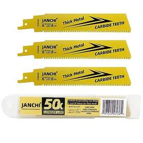 Janchi 197644561384 6inch 8t Carbide Reciprocating Saw Blade Heavy Duty For Cutting Thick Metal High