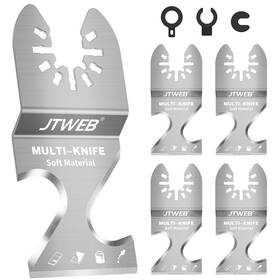 Jtweb 736385998082 Oscillating Multi Tool Hook Knife Blade Scraper 5pcs Asphalt Shingle Cutter