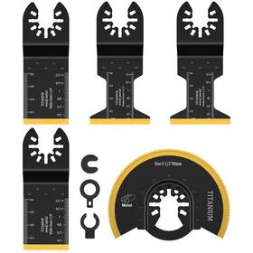 Jtweb 736385998525 Titanium Oscillating Tool Blade 5pcs Saw Blades Metal Cutting Mu