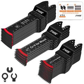 Jtweb 736385999584 25pcs Multi Tool Blades Kits Bi-metal Oscillating Blade Metal Cutt