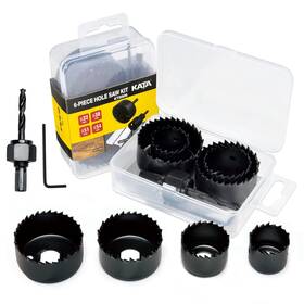 Kt8906 Kata 6pcs Hole Saw Kit 1-1/4 Inch To 2-1/8 32-54mm Set In Case With Ma