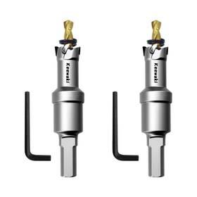 Dhj-keewaki2025 Keewaki 5/8 Inch Hole Saw Kit 2pcs Carbide Drill Bit For Metal Stainle