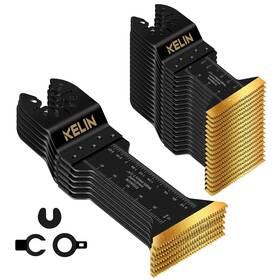 24wyb Kelin 24 Pcs Extra Long Titanium Oscillating Saw Blades Kit Multitool