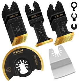 Kelin-18hhtjp Kelin 18 Pcs Titanium Oscillating Tool Saw Blades With Stainless Steel Scraper And