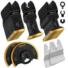 Kelin-36hhtjp Kelin 36 Pcstitanium Oscillating Tool Saw Blades With Stainless Steel Scraper And S