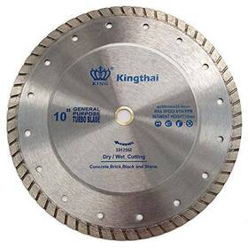 331250z Kingthai 10 Inch Turbo Continuous Rim Concrete Diamond Saw Blade With 7/8 Ar