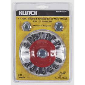 2945690 Klutch 4 1/2 Inch Beveled Twisted Knot Wire Wheel