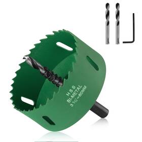 Kungfuking 01 3-1/8 Inch 80mm Hole Saw With Arbor Bi-metal Cutter Drill Bit For Softwood