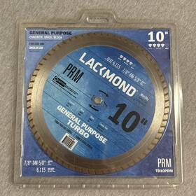 Tb10prm Lackmond 10 Inch Prm Turbo Concrete Blade 7/8 -dm-5/8 Arbor