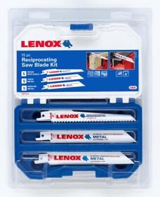 10734 Lenox 15-piece Reciprocating Saw Blade Kit With Plastic Case