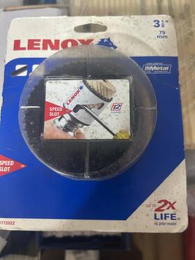1772022 Lenox New Tools 3-1/8 Inch Bi-metal Speed Slot Hole Saw With T3 Technology