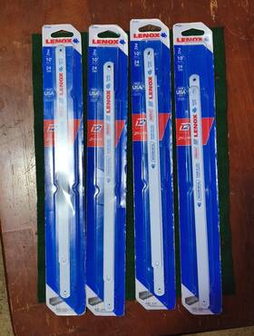 2014654 Lenox Lot Of 4 2 Pack Hackshaw Blade. 10 Inch 24 Tpi