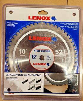 21886 Lenox New 10 Inch X 52 Tooth Steel Cutting Saw Blade Italy