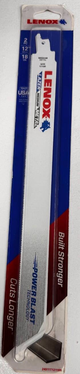24911t12118r Lenox 12 Inch 18tpi Bi-metal Recip Saw Blades 2pk Usa