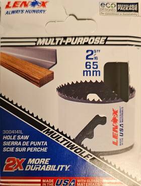 3004141l Lenox Bi-metal Speed Slot Arbored Hole Saw With T3 Technology 2-9/16 Inch