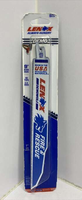 Lenox 885363202205 9 Inch Saw Blade 10 Tpi Usa 5-pc Demo Fire And Rescue