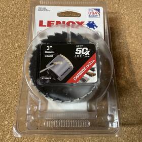 N713058 Lenox Lxah3 Hole Saw Blade Carbide Tip 3 Inch 76mm New In Package Usa