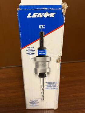 Lxah9938pbm Lenox Snap-back Hole Saw Arbor 3/8 Inch Drive Fits 9/16 - 1-3/16 New