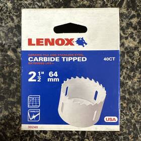 3024040ct Lenox Tools 40 Carbide Tipped Holesaw 2-1/2-inch Or 64mm