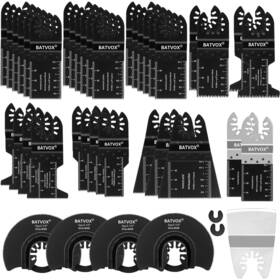 Lenporl 768432312367 Batvox 42 Pcs Universal Wood Metal Oscillating Multitool Quick Release Saw Bl