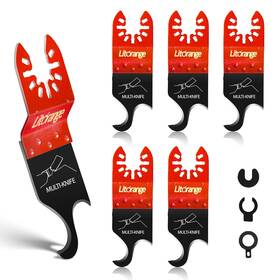 Litorange 445012555538 Extended Hook Blade For Oscillating Tool 5 Pack Multi-tool Kni