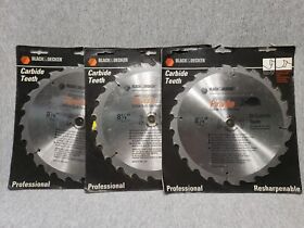 73-719 Lot Of 3 Black And Decker 8-1/4 Piranha Saw Blade 24 Carbide Teeth
