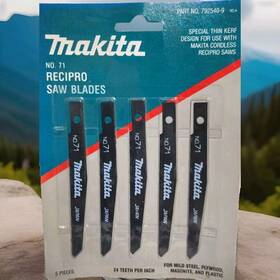 792540-9 Makita Reciprocating Saw Blades 5-pack 7925409 Model 71 24t 3-15/16 Inch