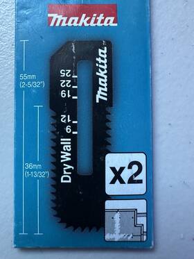 B-49703-2 Makita 2pk Drywall Cut-out Saw Blade 2x Unopened Package