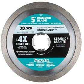 E-07406 Makita X-lock Continuous Rim Diamond Blade Ceramic And Granite 5 Inch