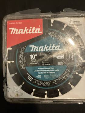 T-01258 Makita 10-inch Diamond Blade Segmented Masonry Open