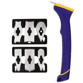 M1922 Manufore Soft Grip Contour Paint Scraper 6pcs Different Stainless Steel Blades For Re