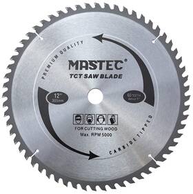 Mastec 767267490530 12 Inch 60 Tooth Miter Saw Blade For Wood Cutting With 1-inch Arbor 60t