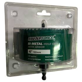 Master Force 035781035309 Masterforce 4 Inch Bi-metal Hole Saw With 3/8 Arbor Wood Metal Inox Plastic