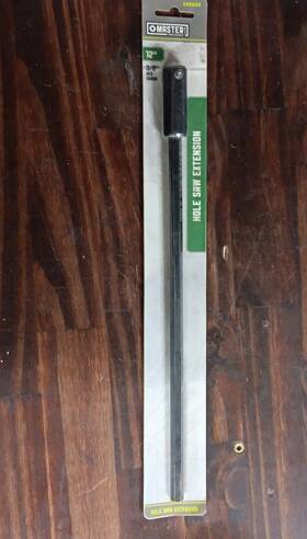596822 Master Mechanic 12 Inch Hole Saw Extension Black Model