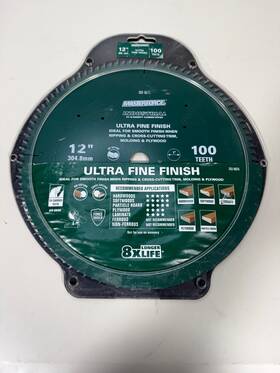 252-6675 Masterforce 12 Inch X 100 Tooth Carbide Tipped - Ultra Fine Finish Saw Blade