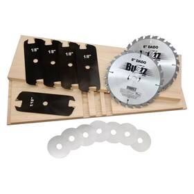 Mibro 445003228229 8 Inch Carbide Stacking Dado Blade Set - 14-pieces For Smooth And Precise Flat-bo