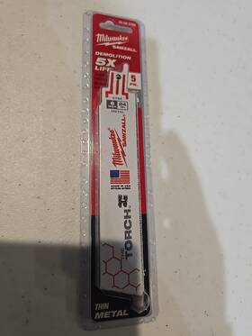 48-00-5786 Milwaukee 045242295616 6 Inch 24 Tpi The Torch Sawzall Blades 5 Pk