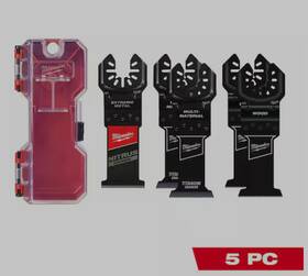 Milwaukee 045242390908 Multi-tool Oscillating Blade Kit With Nitrus And Bi-metal Blades 5-piece